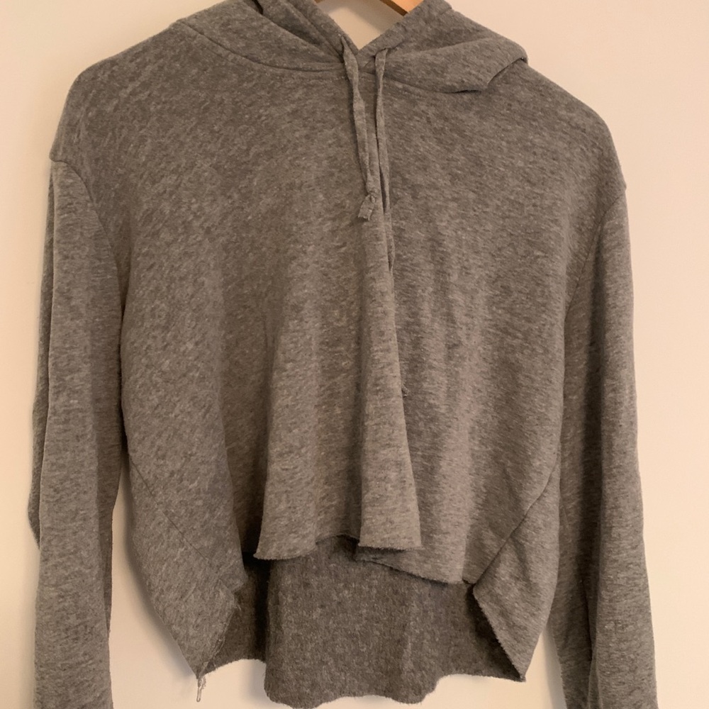 brandy melville cropped gray sweater